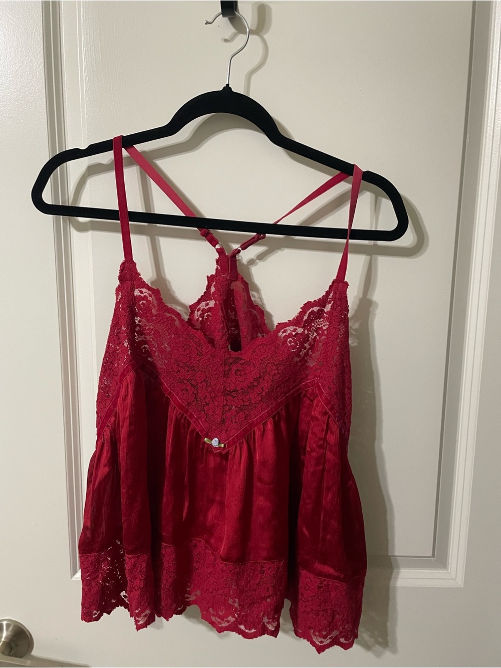 NWT Intimately Free People Luxe Red Lace Cami Slip Top S Boho